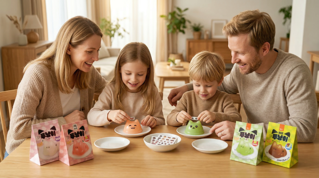Family enjoying Punyangi Pudding Jelly together